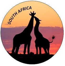 Button Magnet Giraffe Kissing