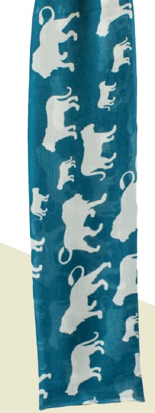 Scarf-Lion-Blue (Small)