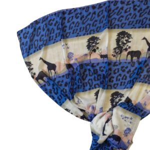 Scarf-Safari Scene-Blue