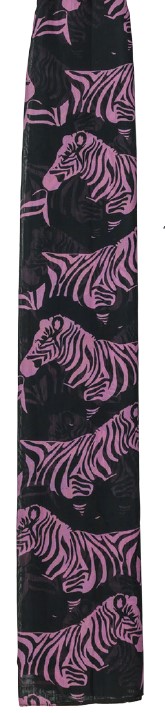 Scarf-Zebra-Pink on black