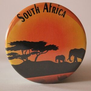 Button Badge Sunset Elephants