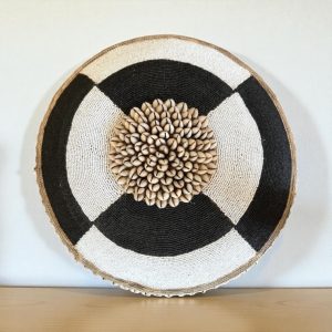 Cameroon beaded shield black and gold 55cm