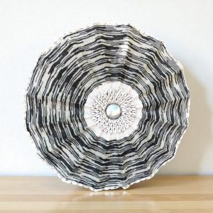 Cameroon beaded shield black, white check and corie shells 55cm