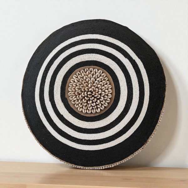 Cameroon beaded shield black, white and cowrie shells 55cm – South ...