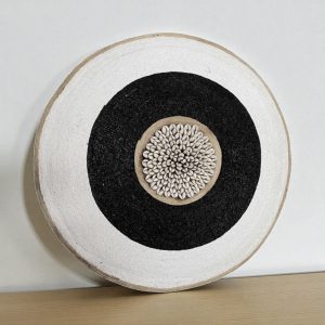 Cameroon beaded shield red and cowrie shells 55cm