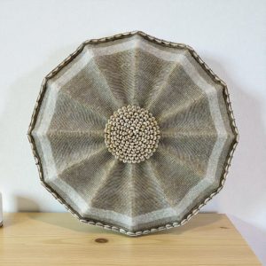 Cameroon beaded shield big black and white circles 30cm