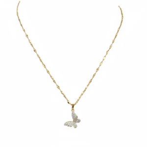 18k Gold plated necklace with a butterfly pendant
