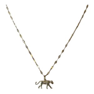 18k Gold plated necklace with a leopard pendant