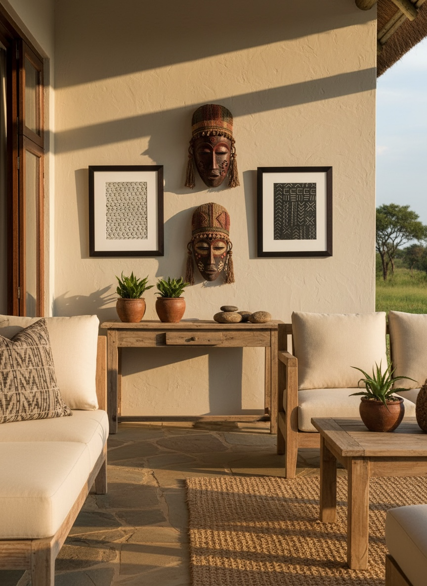 African Mudcloth Wall Art Framed - Image 2